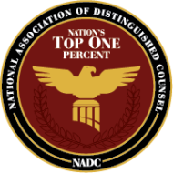 National Association of Distinguished Counsel Nations Top One Percent NADC